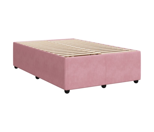 Estructura de cama sin colchón terciopelo rosa 120x190 cm