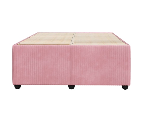 Estructura de cama sin colchón terciopelo rosa 120x190 cm