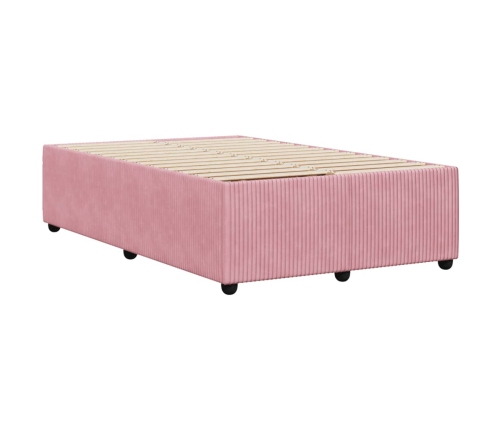 Estructura de cama sin colchón terciopelo rosa 120x190 cm