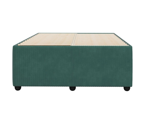 Estructura cama sin colchón terciopelo verde oscuro 120x200 cm