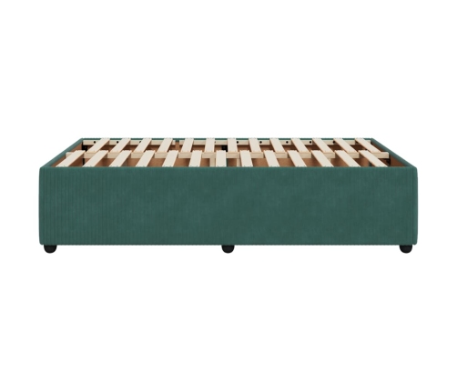 Estructura cama sin colchón terciopelo verde oscuro 120x200 cm