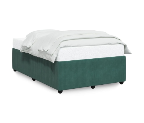 Estructura cama sin colchón terciopelo verde oscuro 120x200 cm