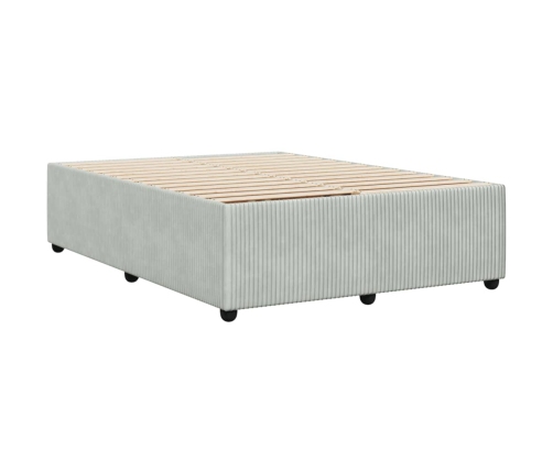 Estructura de cama sin colchón terciopelo gris claro 140x190 cm