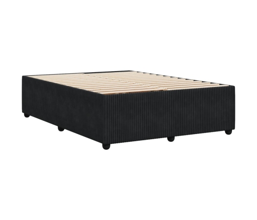 Estructura de cama sin colchón terciopelo negro 140x190 cm