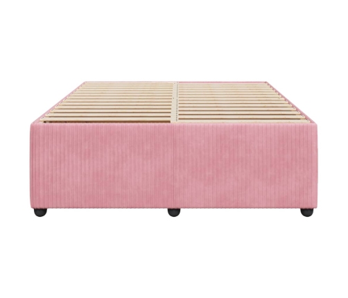 Estructura de cama sin colchón terciopelo rosa 140x190 cm