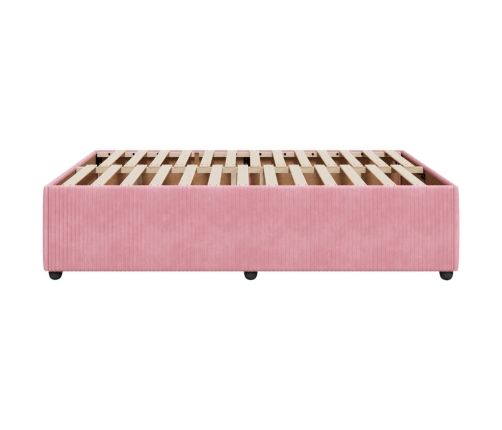 Estructura de cama sin colchón terciopelo rosa 140x190 cm