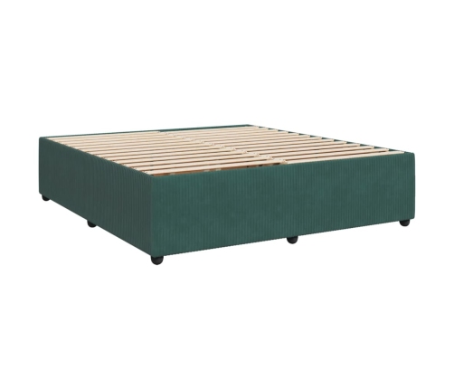 Estructura cama sin colchón terciopelo verde oscuro 180x200 cm