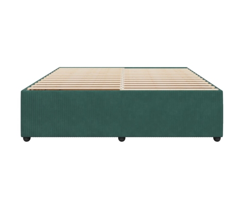 Estructura cama sin colchón terciopelo verde oscuro 180x200 cm