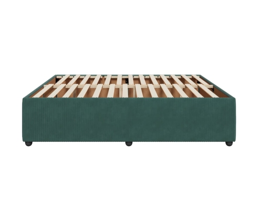 Estructura cama sin colchón terciopelo verde oscuro 180x200 cm