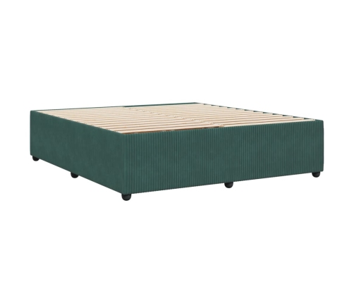 Estructura cama sin colchón terciopelo verde oscuro 180x200 cm