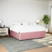 Estructura de cama sin colchón terciopelo rosa 180x200 cm