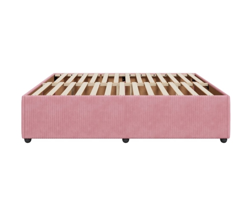 Estructura de cama sin colchón terciopelo rosa 180x200 cm