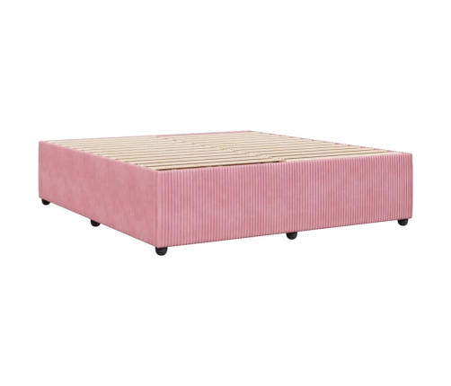 Estructura de cama sin colchón terciopelo rosa 180x200 cm