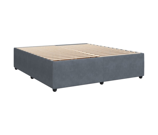 Estructura cama sin colchón terciopelo gris oscuro 200x200 cm