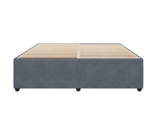 Estructura cama sin colchón terciopelo gris oscuro 200x200 cm