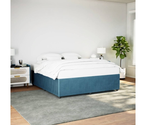 Estructura de cama sin colchón terciopelo azul 200x200 cm