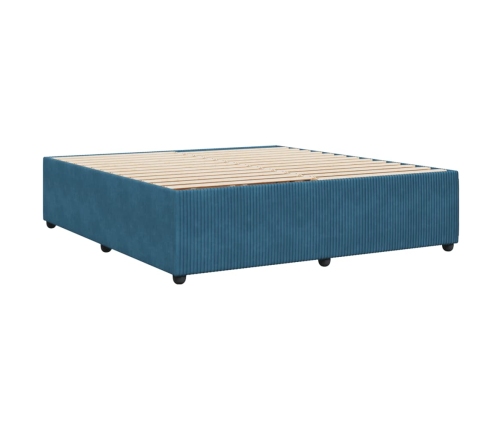 Estructura de cama sin colchón terciopelo azul 200x200 cm