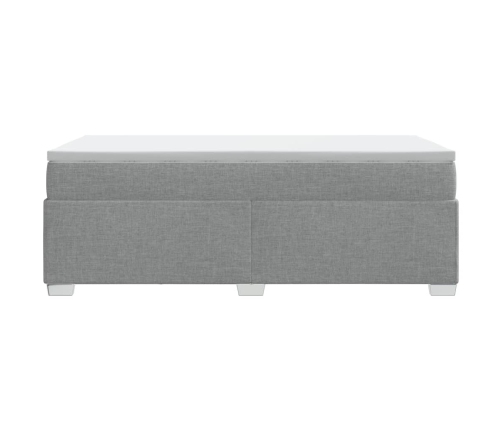 Cama box spring con colchón tela gris claro 80x200 cm