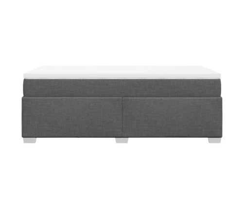 Cama box spring con colchón tela gris oscuro 80x200 cm