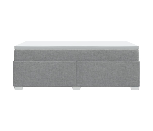 Cama box spring con colchón tela gris claro 90x190 cm