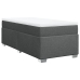 Cama box spring con colchón tela gris oscuro 90x190 cm