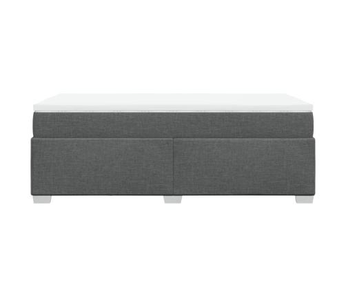 Cama box spring con colchón tela gris oscuro 90x190 cm