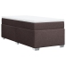 Cama box spring con colchón tela marrón oscuro 90x190 cm