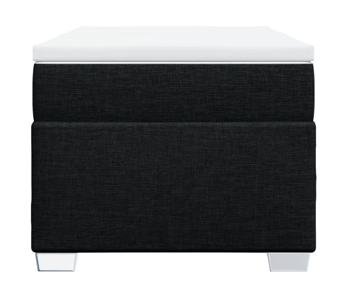 Cama box spring con colchón tela negro 90x200 cm