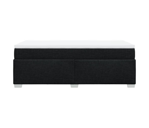 Cama box spring con colchón tela negro 90x200 cm
