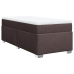 Cama box spring con colchón tela marrón oscuro 90x200 cm