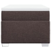 Cama box spring con colchón tela marrón oscuro 90x200 cm