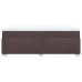 Cama box spring con colchón tela marrón oscuro 90x200 cm