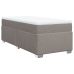 Cama box spring con colchón tela gris taupe 90x200 cm