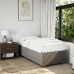 Cama box spring con colchón tela gris taupe 90x200 cm