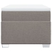 Cama box spring con colchón tela gris taupe 90x200 cm