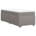 Cama box spring con colchón tela gris taupe 90x200 cm