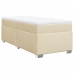 Cama box spring con colchón tela color crema 90x200 cm