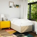 Cama box spring con colchón tela color crema 90x200 cm