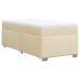 Cama box spring con colchón tela color crema 90x200 cm