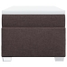 Cama box spring con colchón tela marrón oscuro 100x200 cm