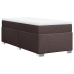 Cama box spring con colchón tela marrón oscuro 100x200 cm