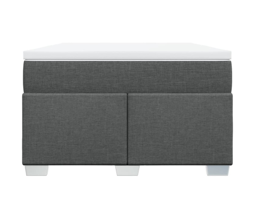 Cama box spring con colchón tela gris oscuro 120x190 cm