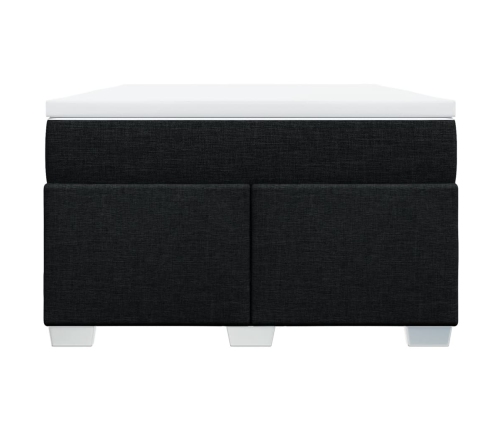 Cama box spring con colchón tela negro 120x190 cm