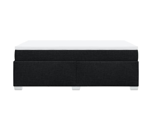 Cama box spring con colchón tela negro 120x190 cm