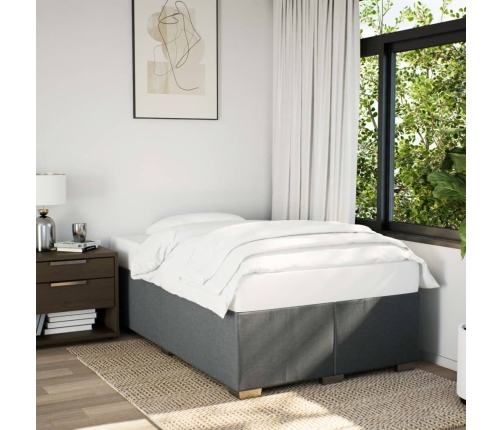 Cama box spring con colchón tela gris oscuro 120x200 cm
