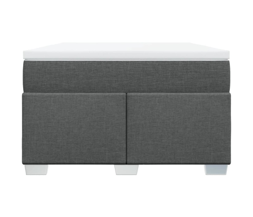 Cama box spring con colchón tela gris oscuro 120x200 cm
