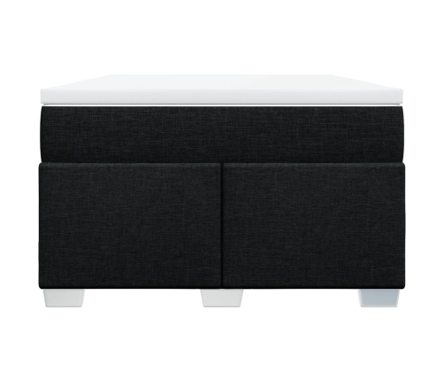 Cama box spring con colchón tela negro 120x200 cm