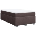 Cama box spring con colchón tela marrón oscuro 120x200 cm