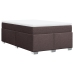 Cama box spring con colchón tela marrón oscuro 120x200 cm