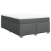 Cama box spring con colchón tela gris oscuro 140x190 cm